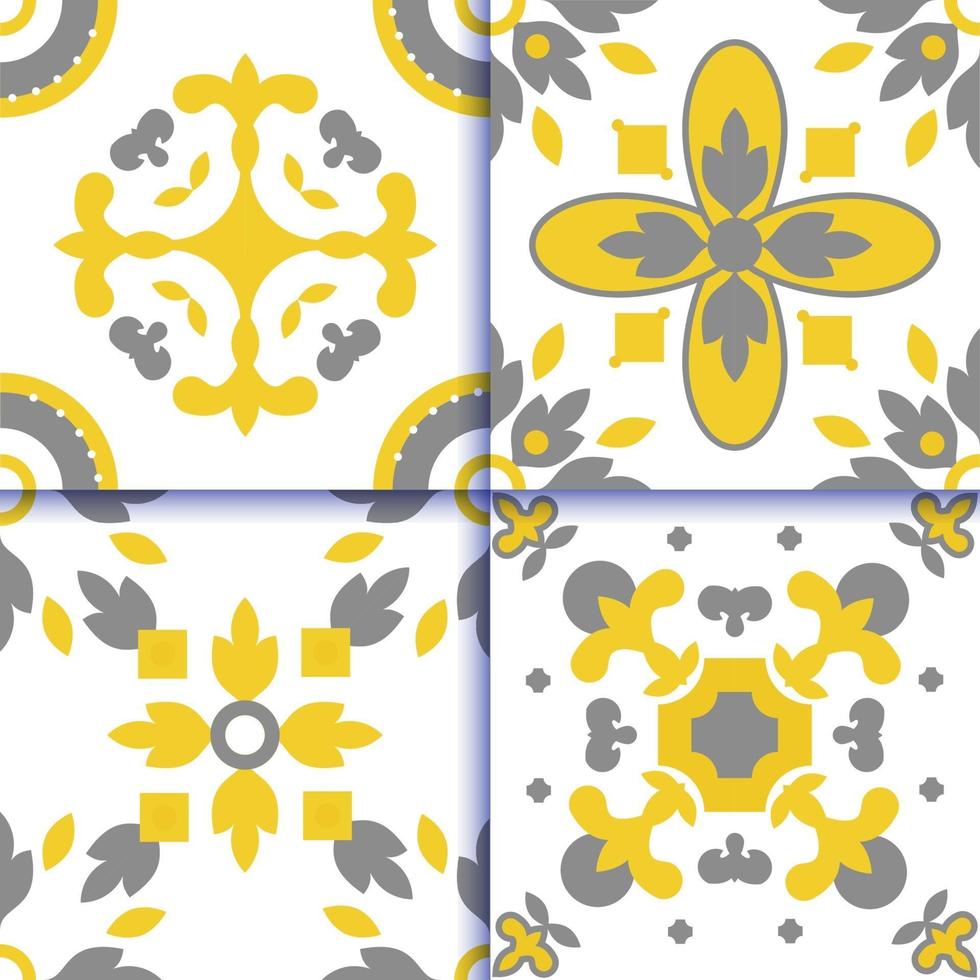 Azulejos Portuguese tile floor pattern vector