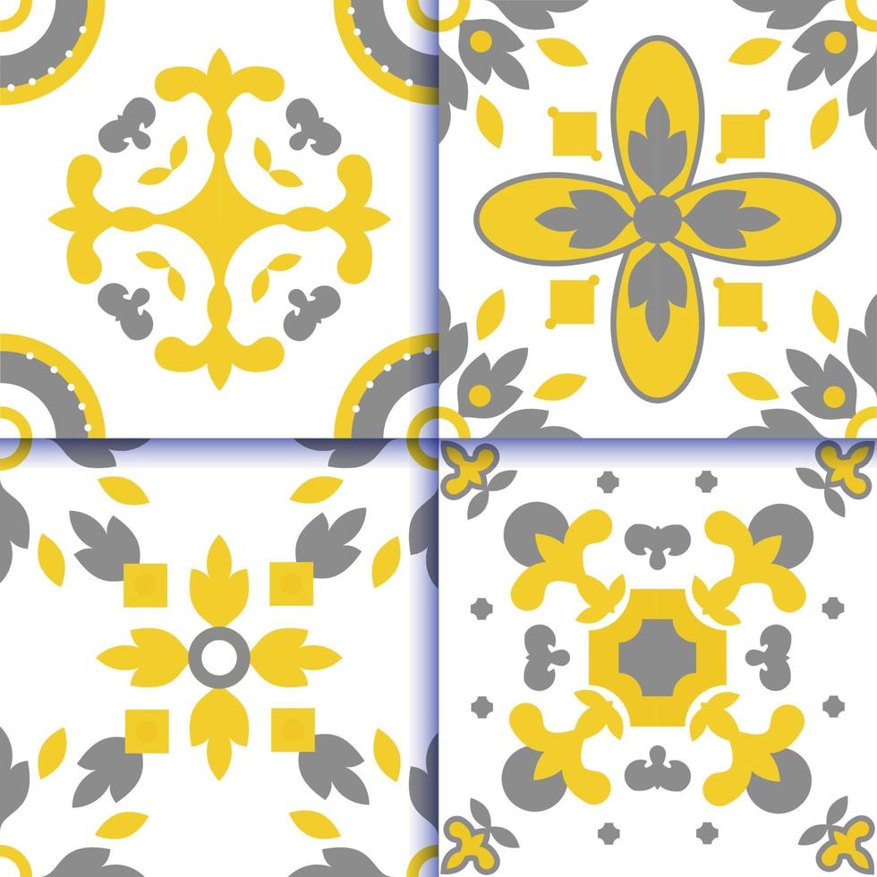 azulejos portugueses patrón de piso de baldosas vector