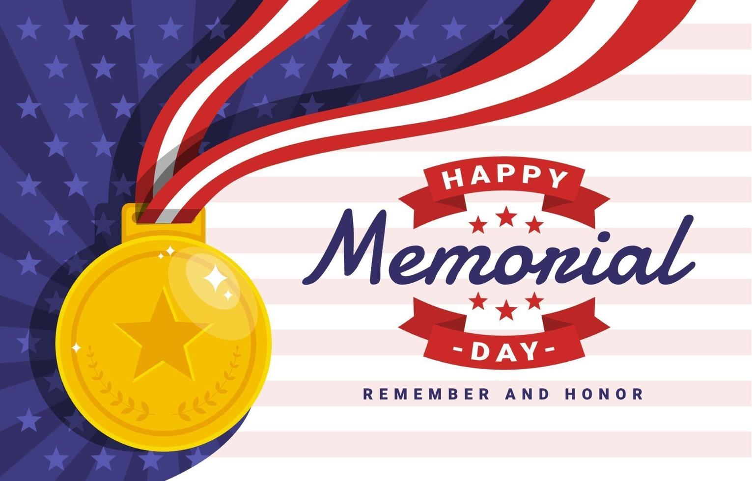 Memorial Day Medal Concept Background vector