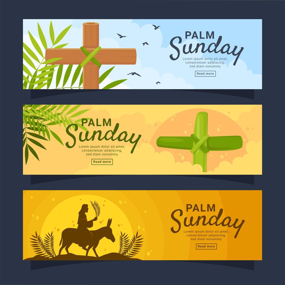Palm Sunday Banner Collection vector