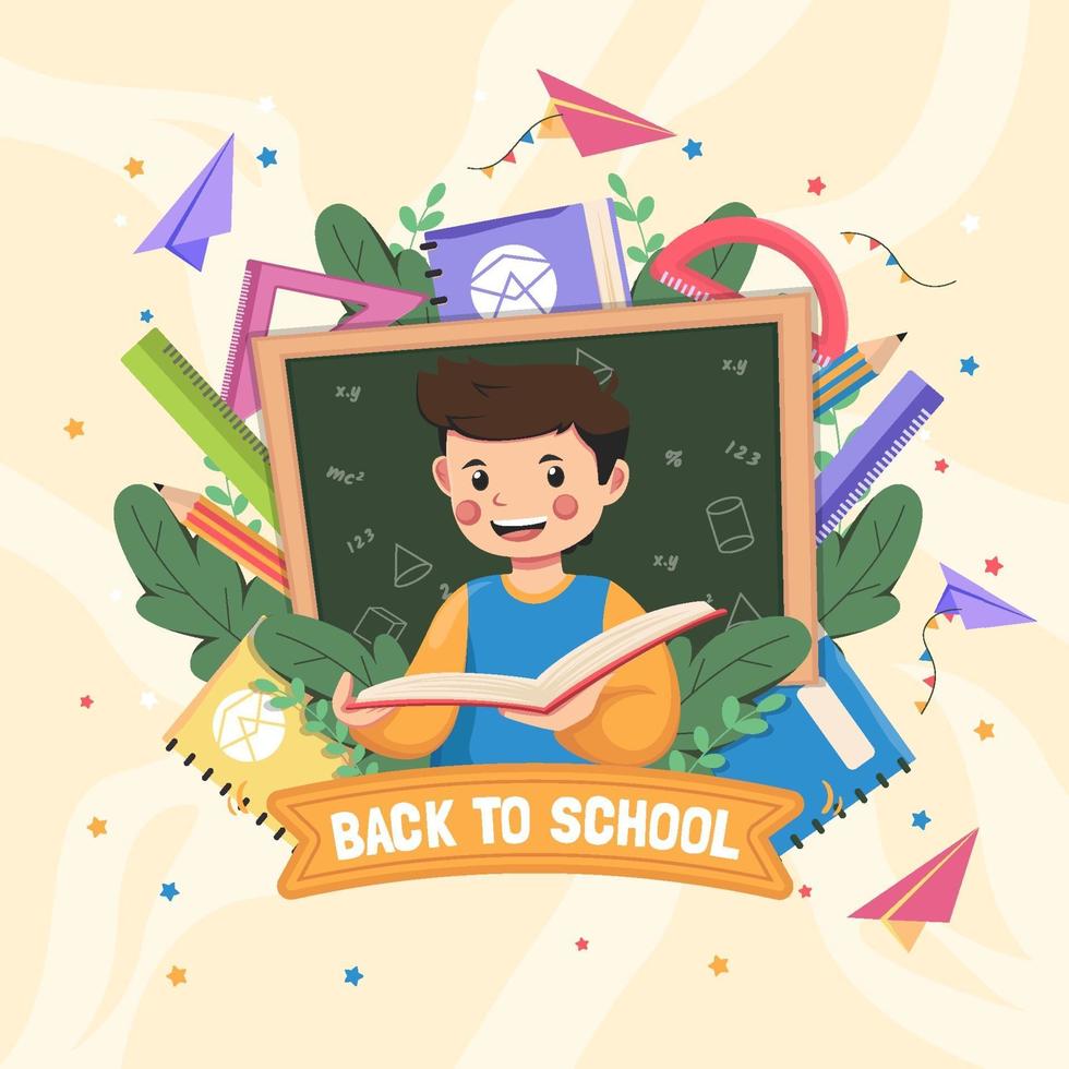 Flat Design Back to School vector