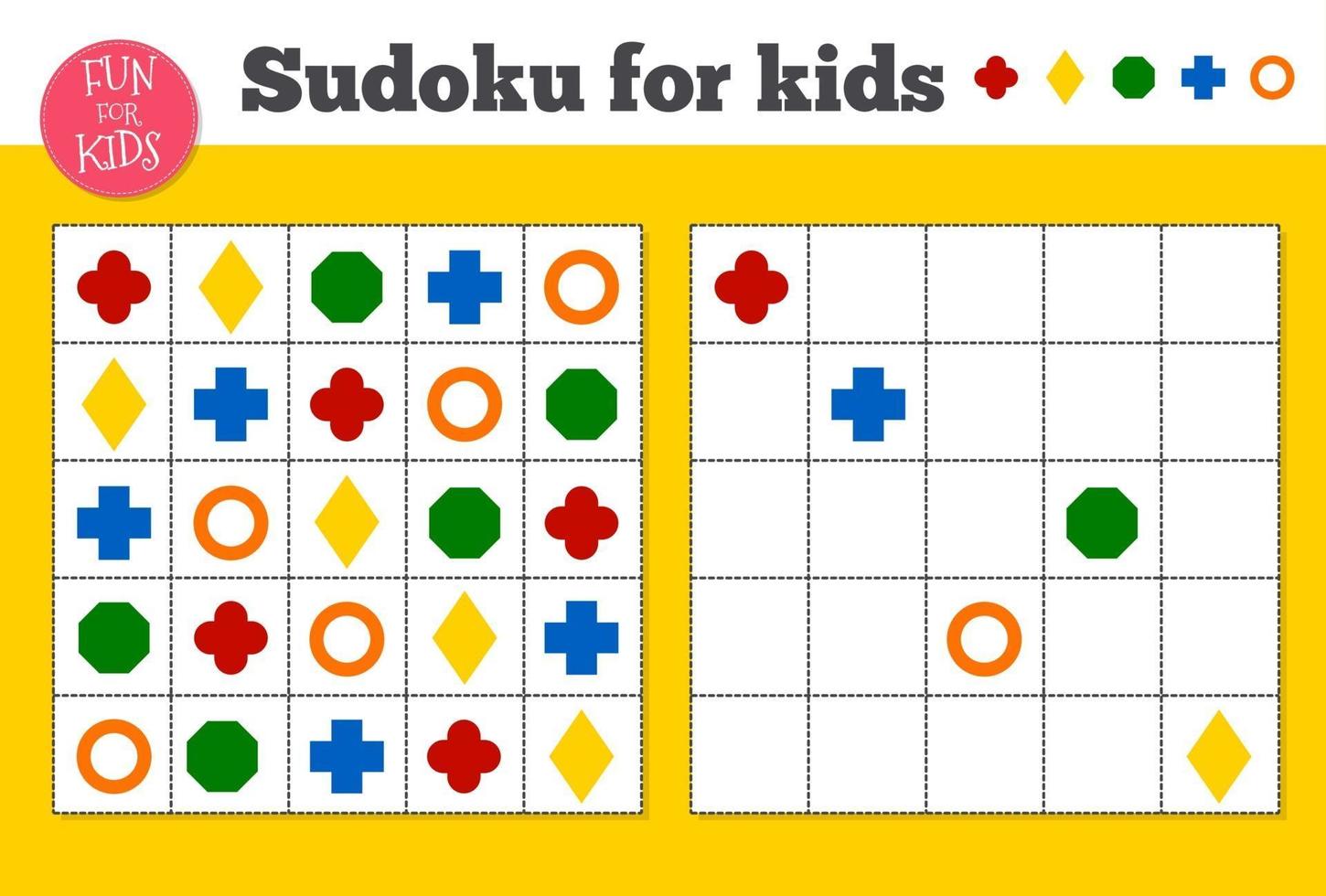 sudoku. mosaico matemático para niños y adultos. cuadrado mágico. juego de rompecabezas de lógica. vector