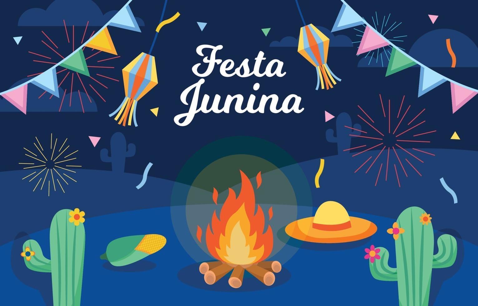 Festa Junina Celebration Background vector