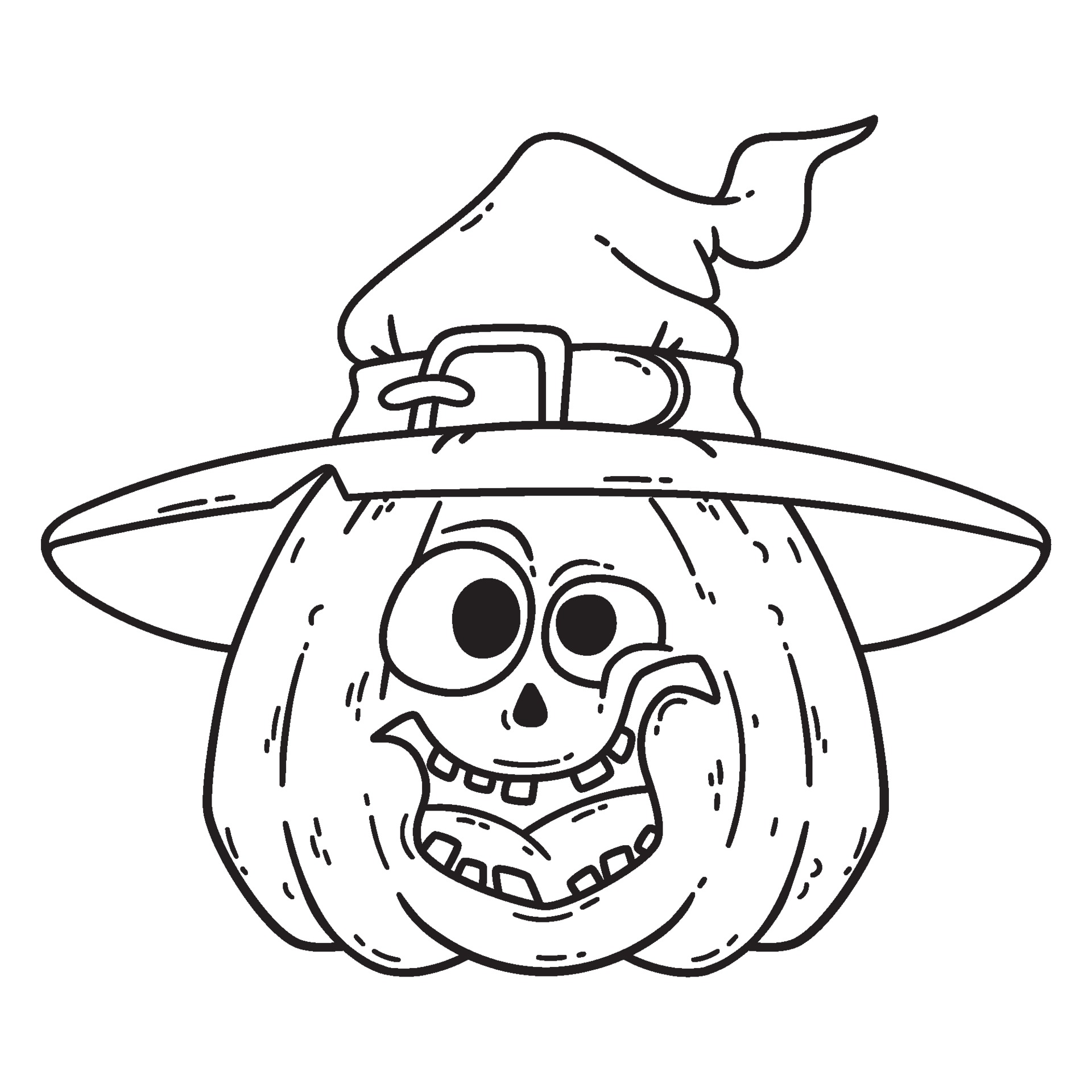 calabaza de halloween sonriente con sombrero de bruja. 2143118 Vector en  Vecteezy