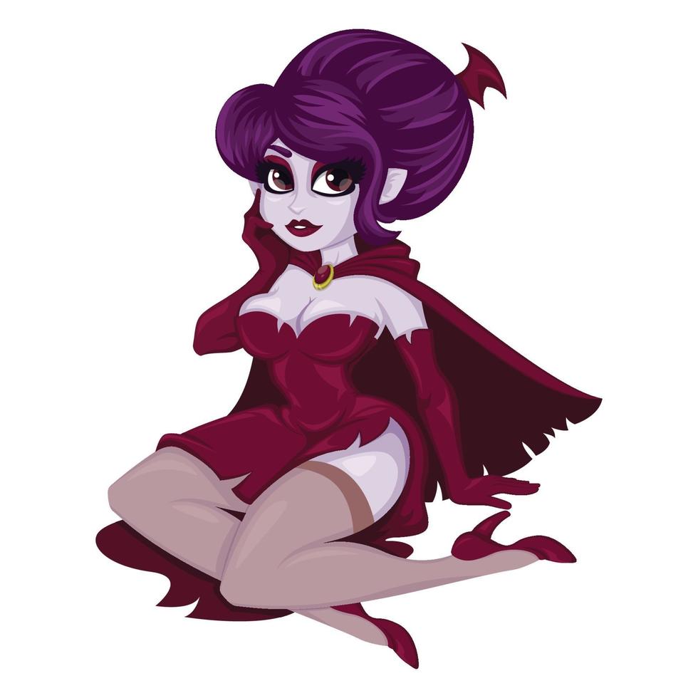 Vampire girl. Vector Halloween illustration.