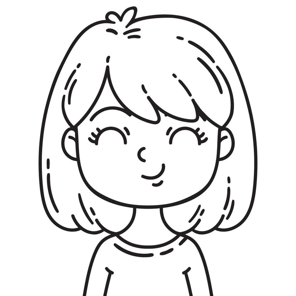 vector avatar personaje femenino en estilo de dibujos animados.