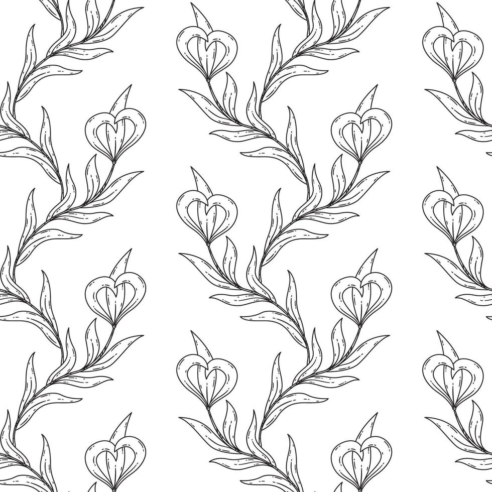 Seamless floral black and white pattern. 2143446 Vector Art at Vecteezy