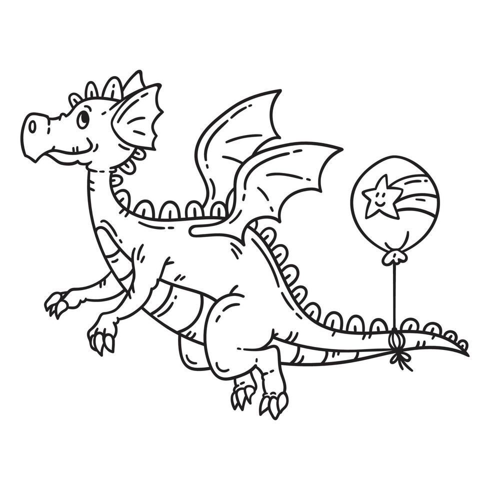 Cartoon flying dragon. vector