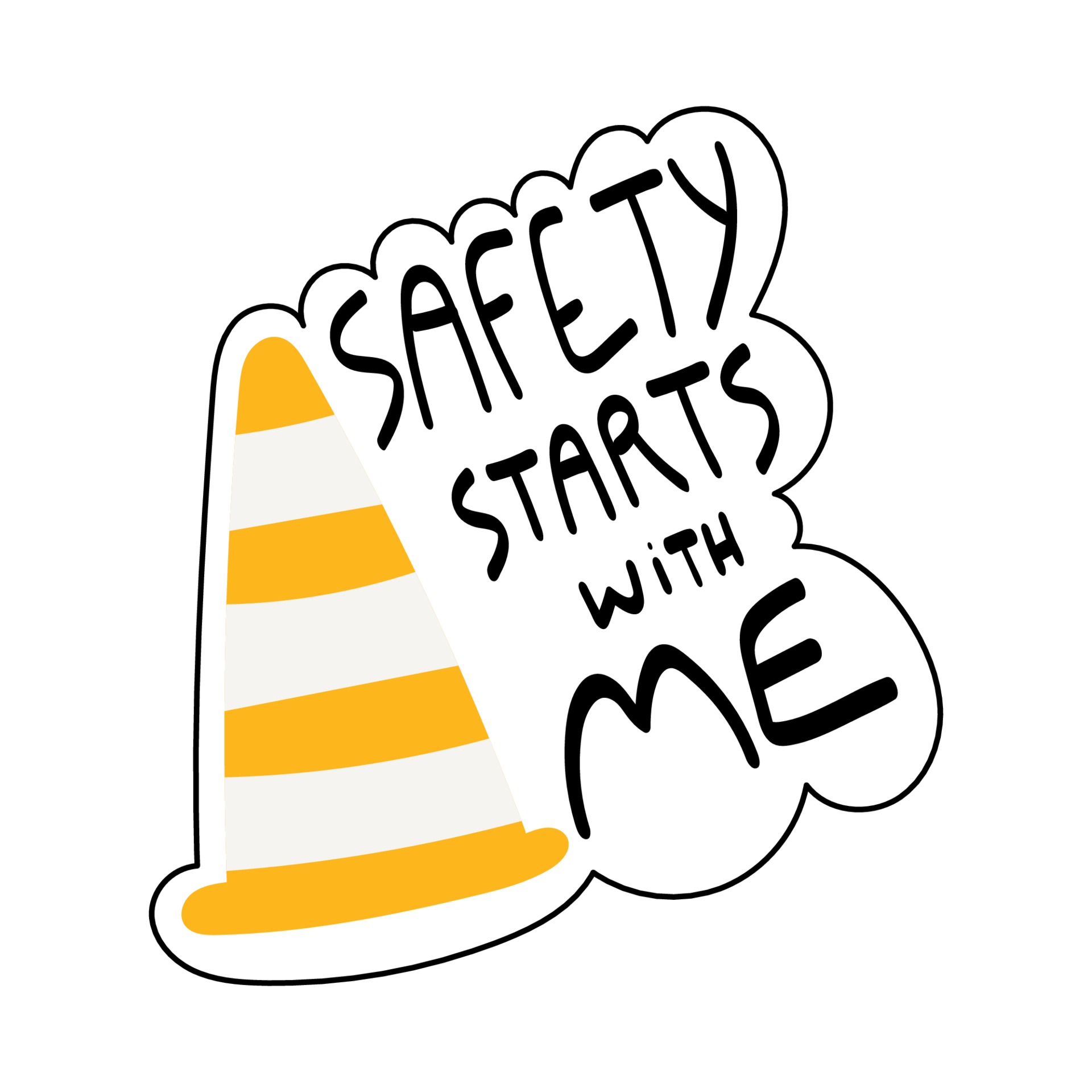 Safety starts with me handwritten phrase with road cone 2143517 Vector