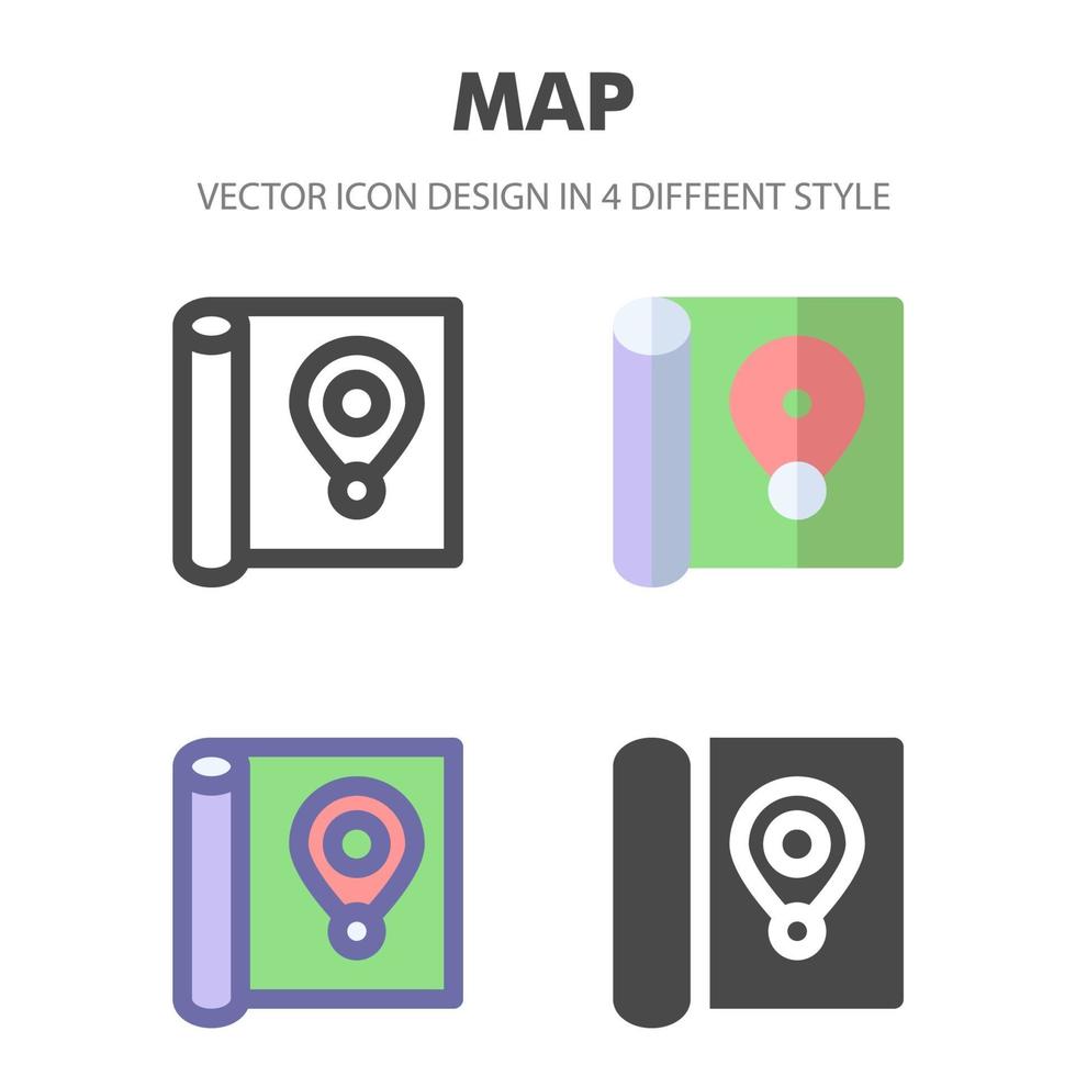 icono de mapa. para el diseño de su sitio web, logotipo, aplicación, interfaz de usuario. Ilustración de gráficos vectoriales y trazo editable. eps 10. vector
