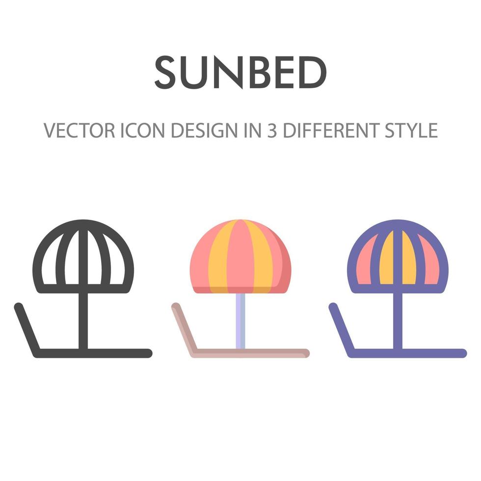 sunbed icon pack isolated on white background. for your web site design, logo, app, UI. Vector graphics illustration and editable stroke. EPS 10.