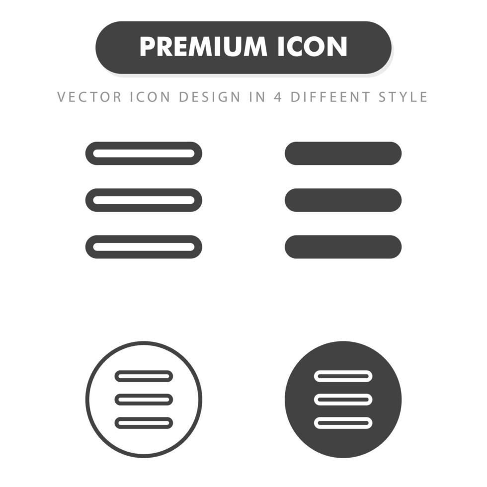 menu icon isolated on white background. for your web site design, logo, app, UI. Vector graphics illustration and editable stroke. EPS 10.