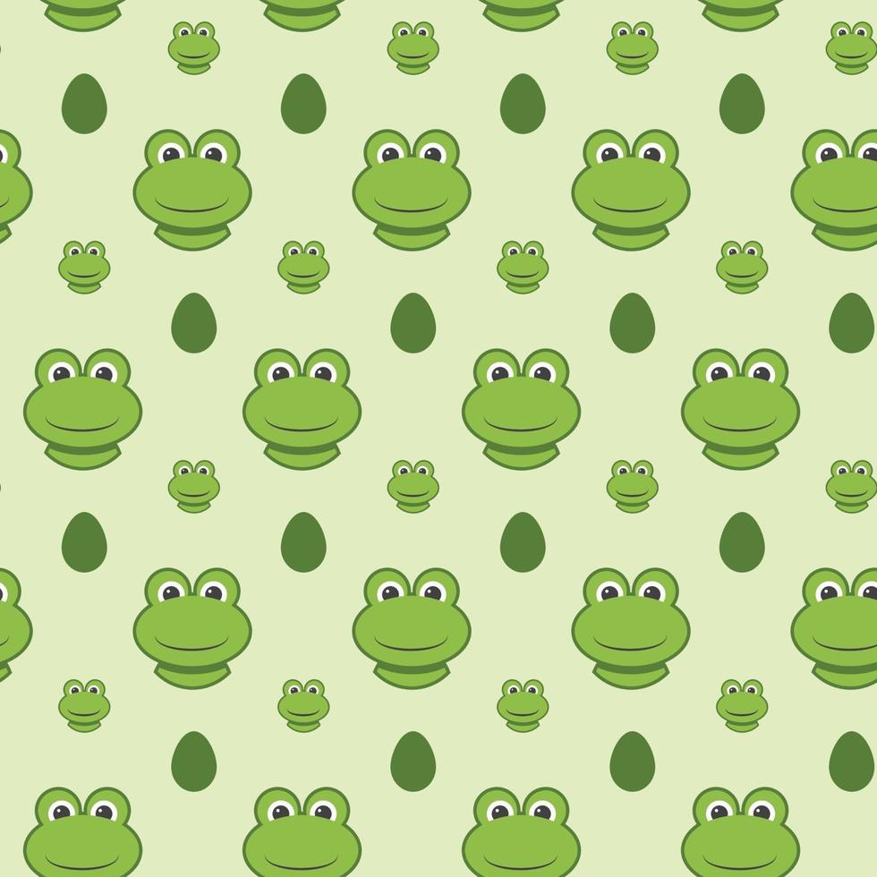Green frog pattern in vector for kid background