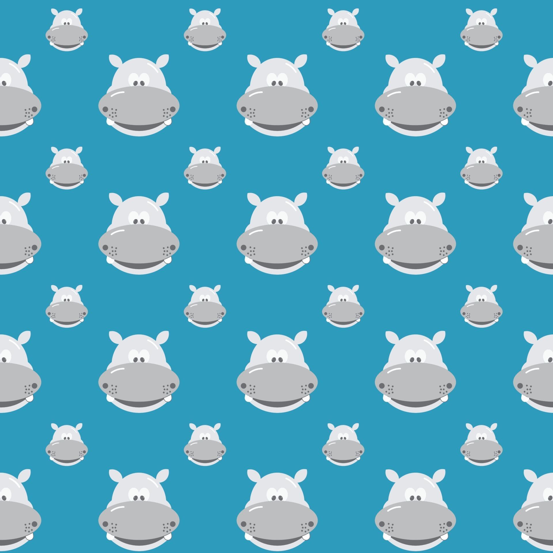Seamless pattern with hippo vector illustration 2143684 Vector Art at