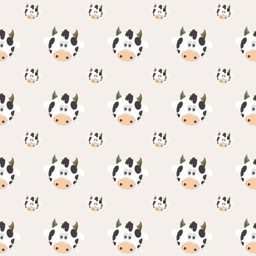Sketch seamless pattern of funny cows on a silver background. vector