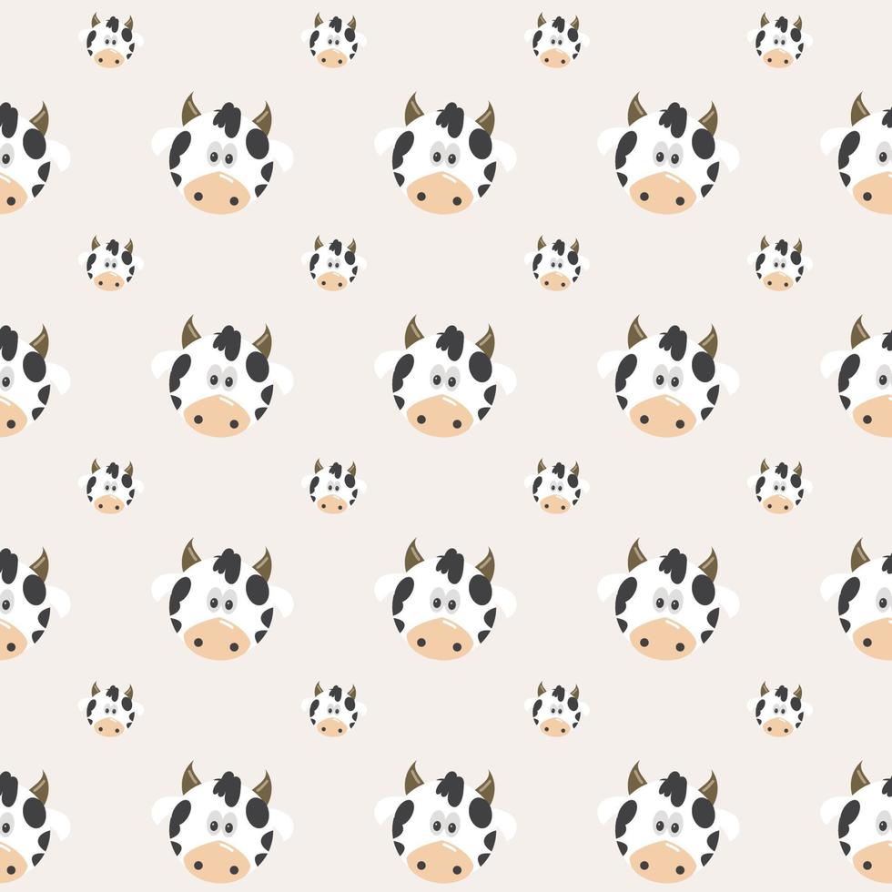 Sketch seamless pattern of funny cows on a silver background. vector