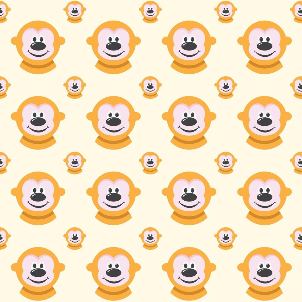 Seamless colorful monkey animals for kids background pattern in vector