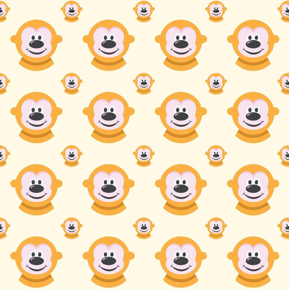 Seamless colorful monkey animals for kids background pattern in vector