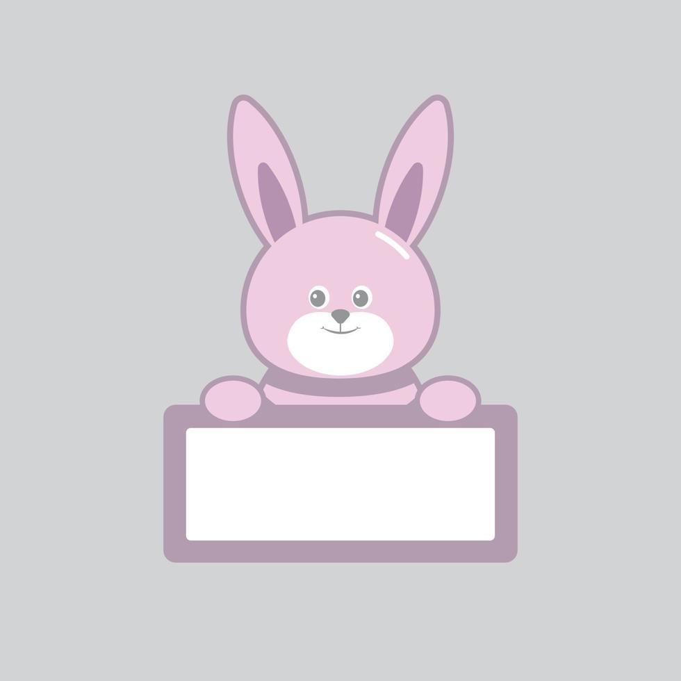 Cute rabbit cartoon with board sign vector