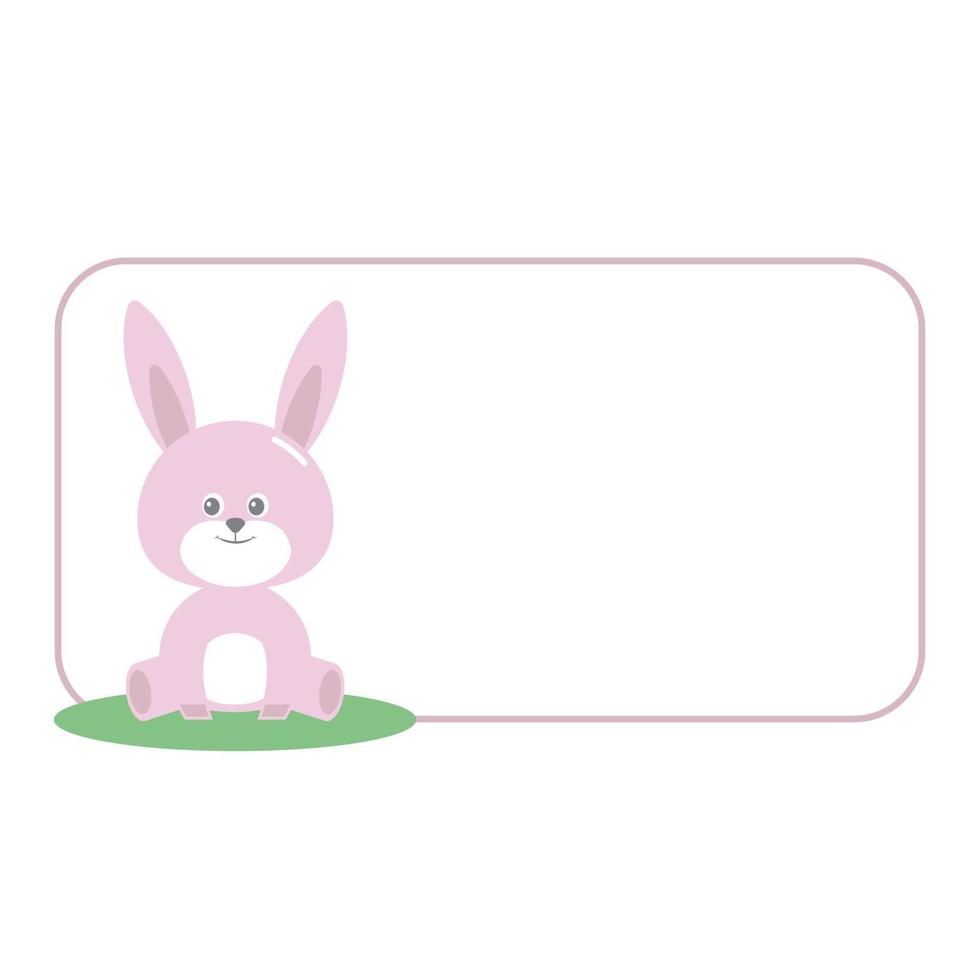 Cute rabbit cartoon with board blank sign vector