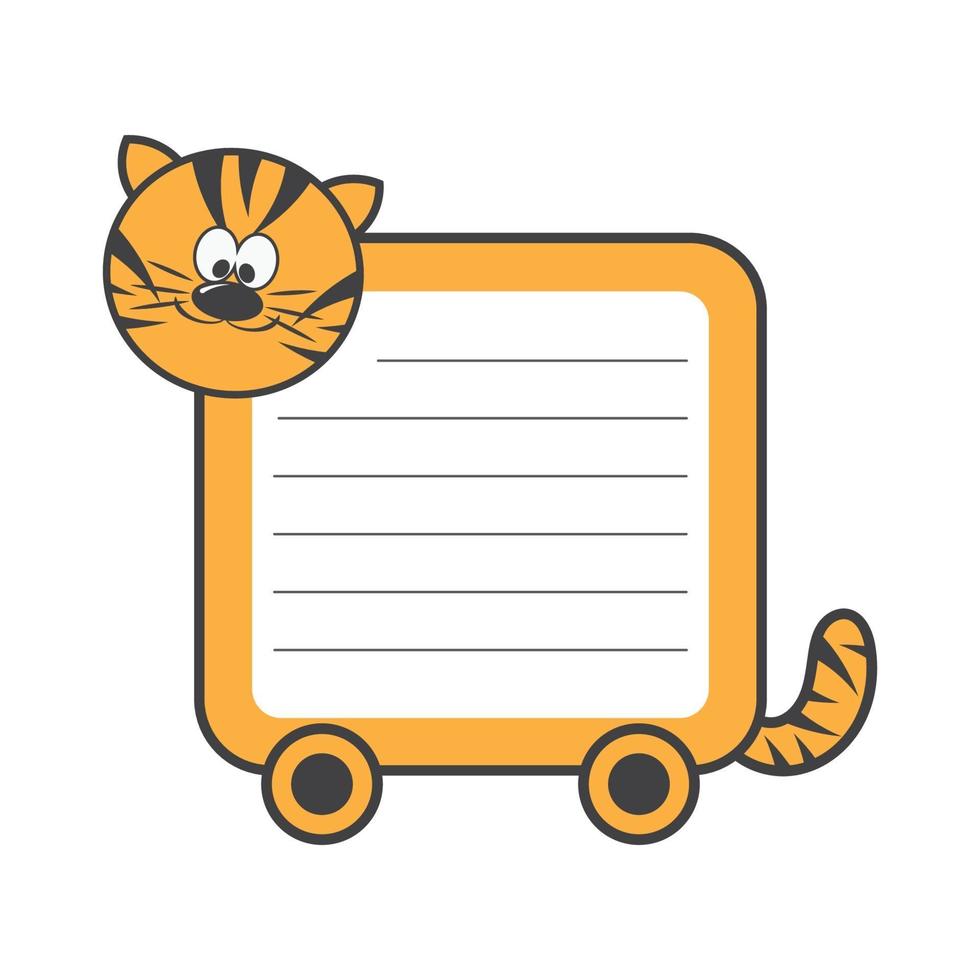 Daily planner with illustration of cute cartoon merry tiger. My day to-do list vector