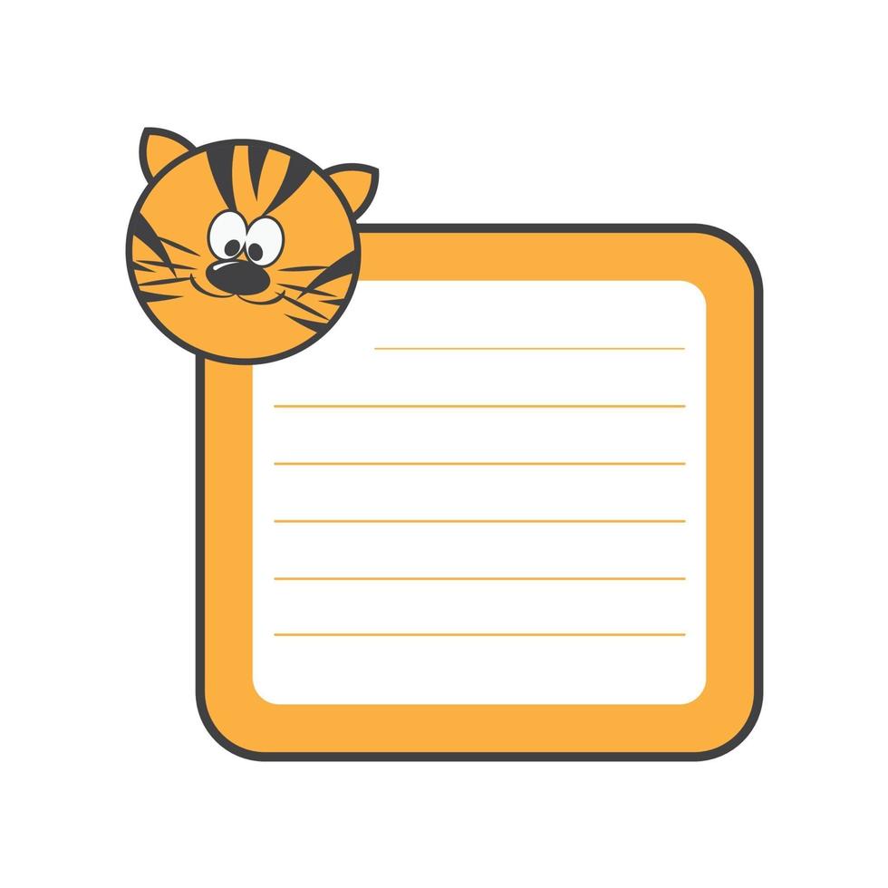 Daily planner with illustration of cute cartoon merry tiger. My day to-do list vector