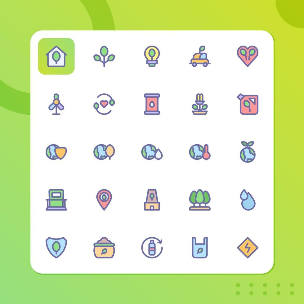 Environtment icon pack isolated on white background. for your web site design, logo, app, UI. Vector graphics illustration and editable stroke. EPS 10.