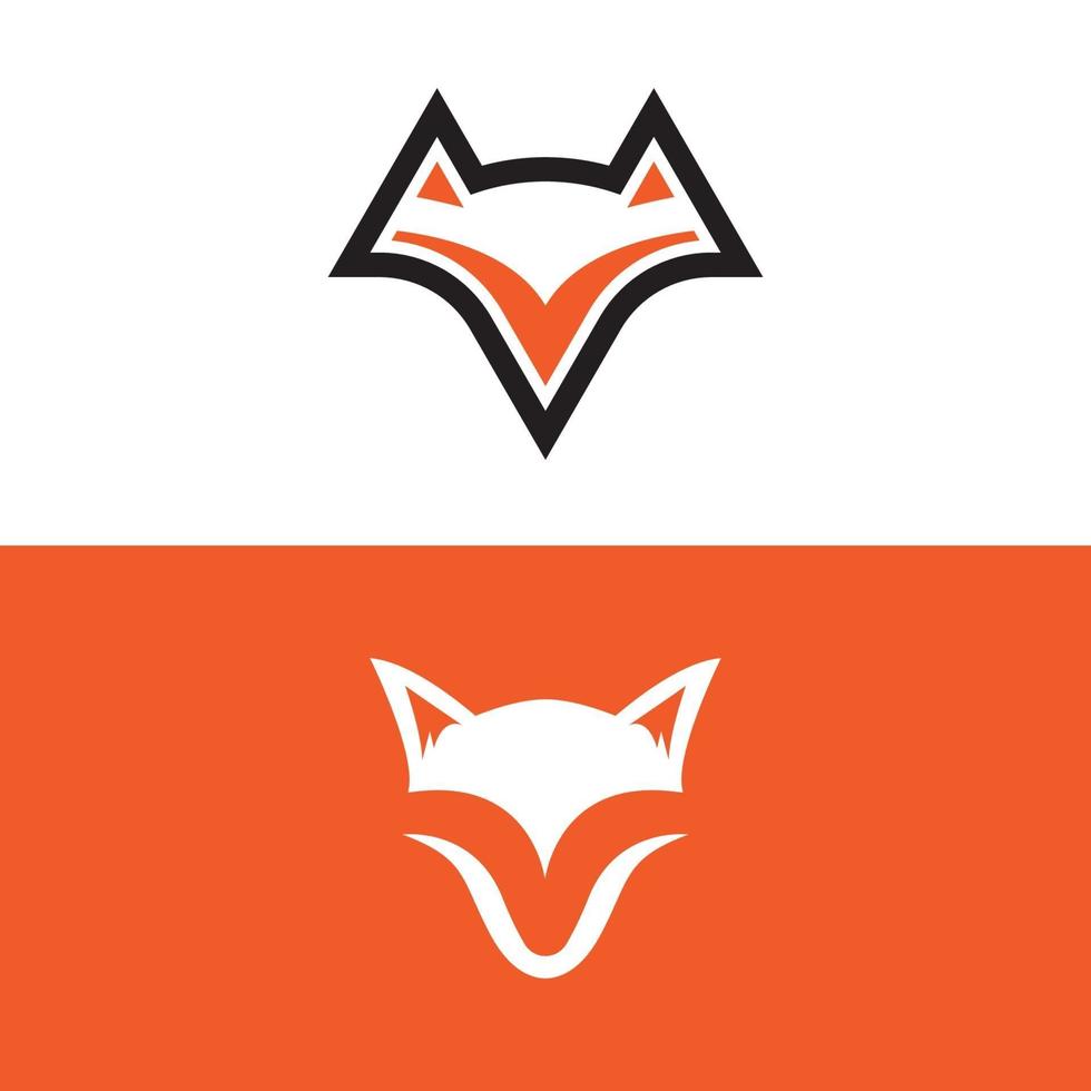 Fox head logo design vector