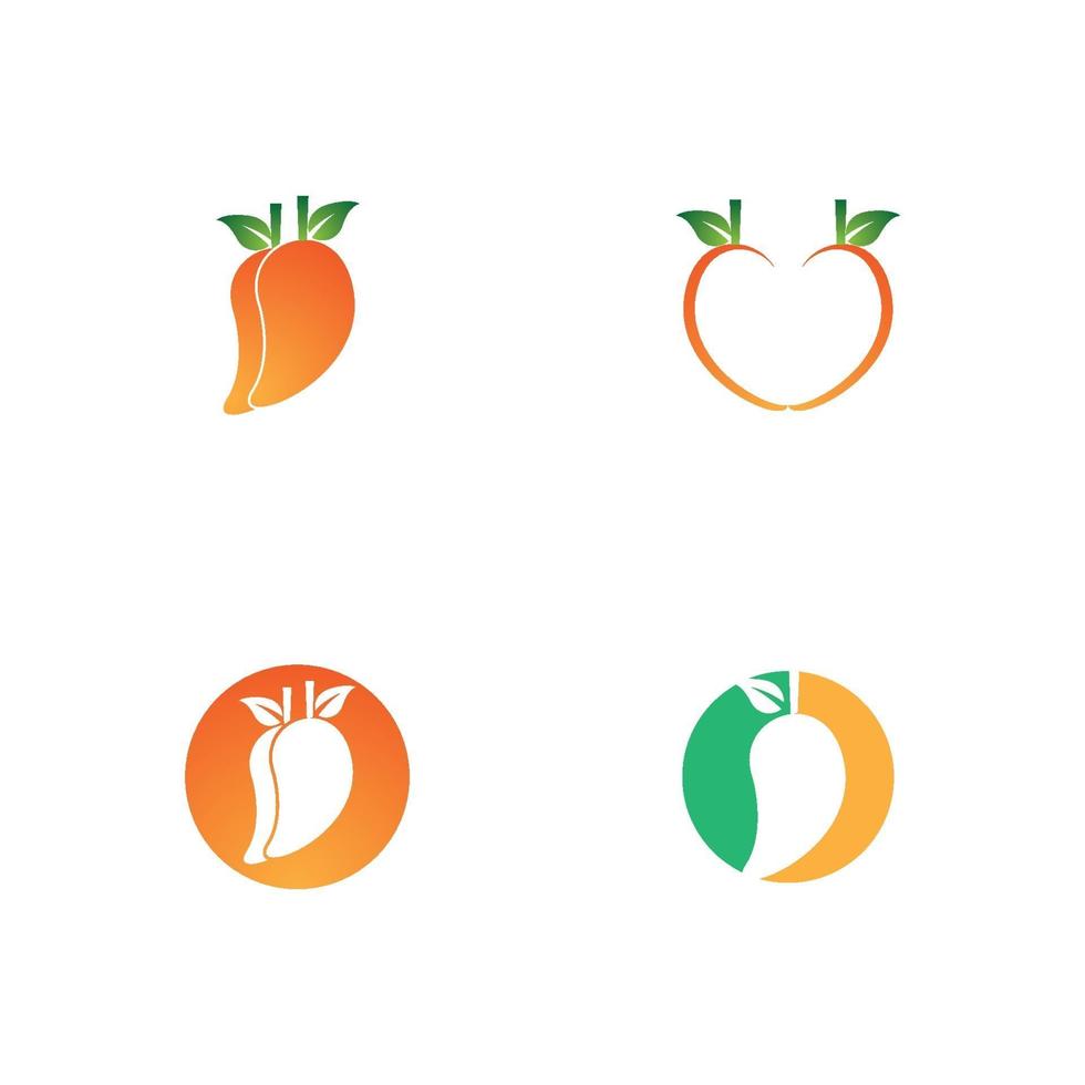 Mango logo icon set vector