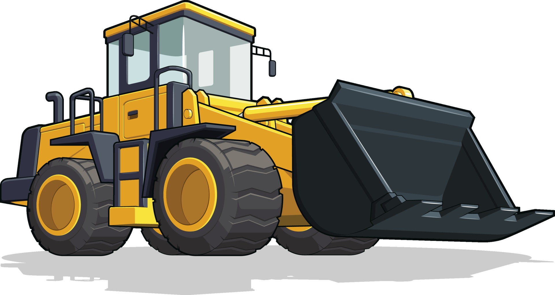 Bulldozer Construction Heavy Machine Industry Cartoon Illustration