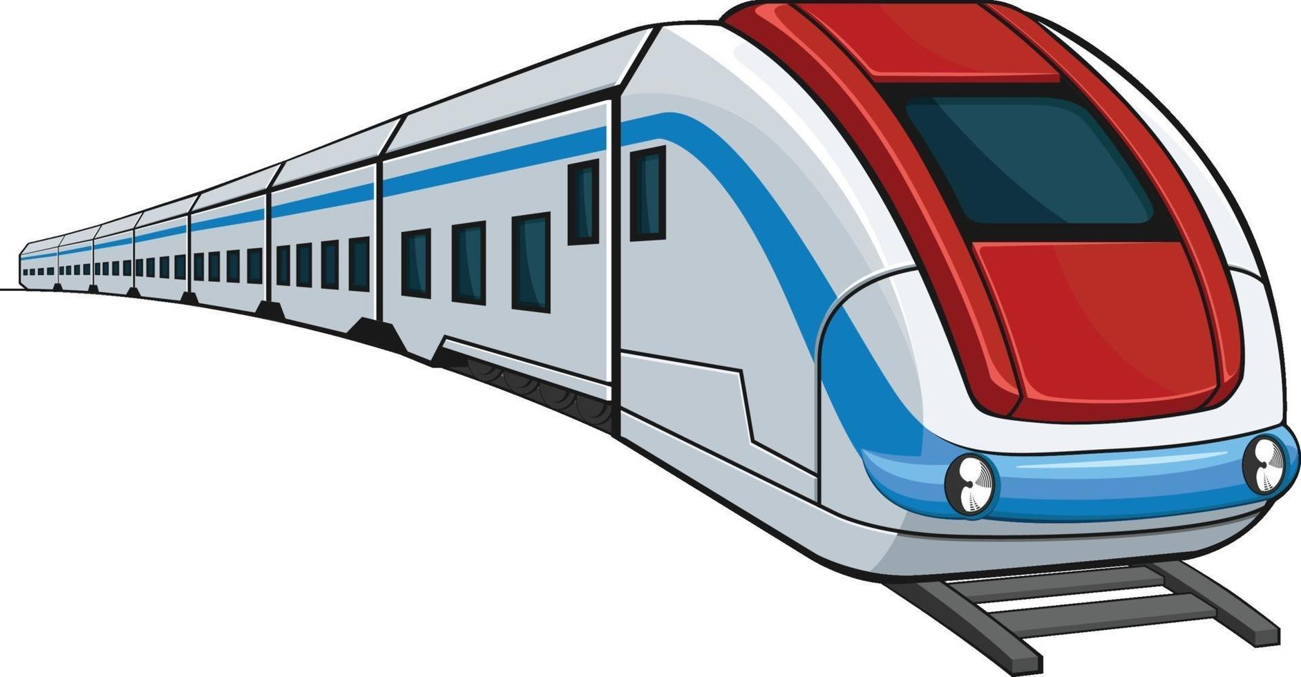 Train Subway Express Intercity Cartoon Vector Illustration