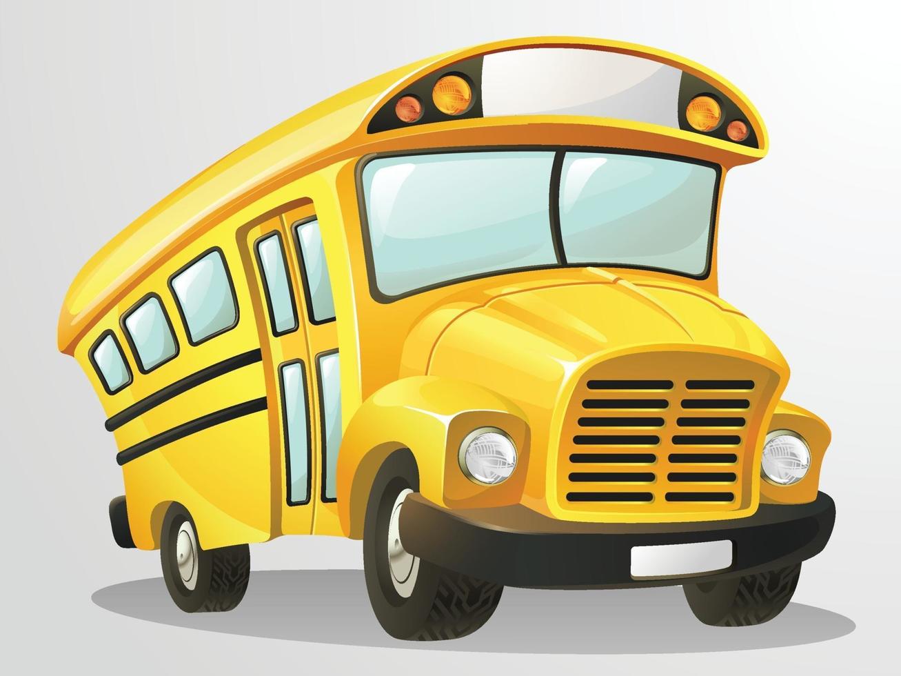Yellow Student School Bus Vector Illustration Cartoon Clipart