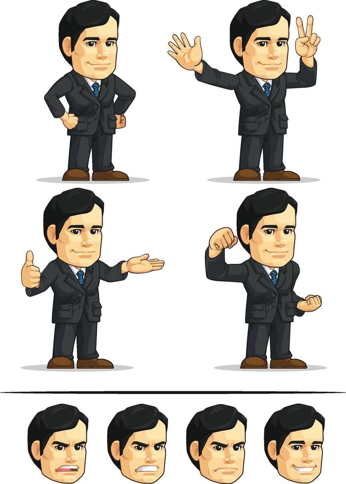 Businessman Company Executive CEO Cartoon Mascot Customizable vector