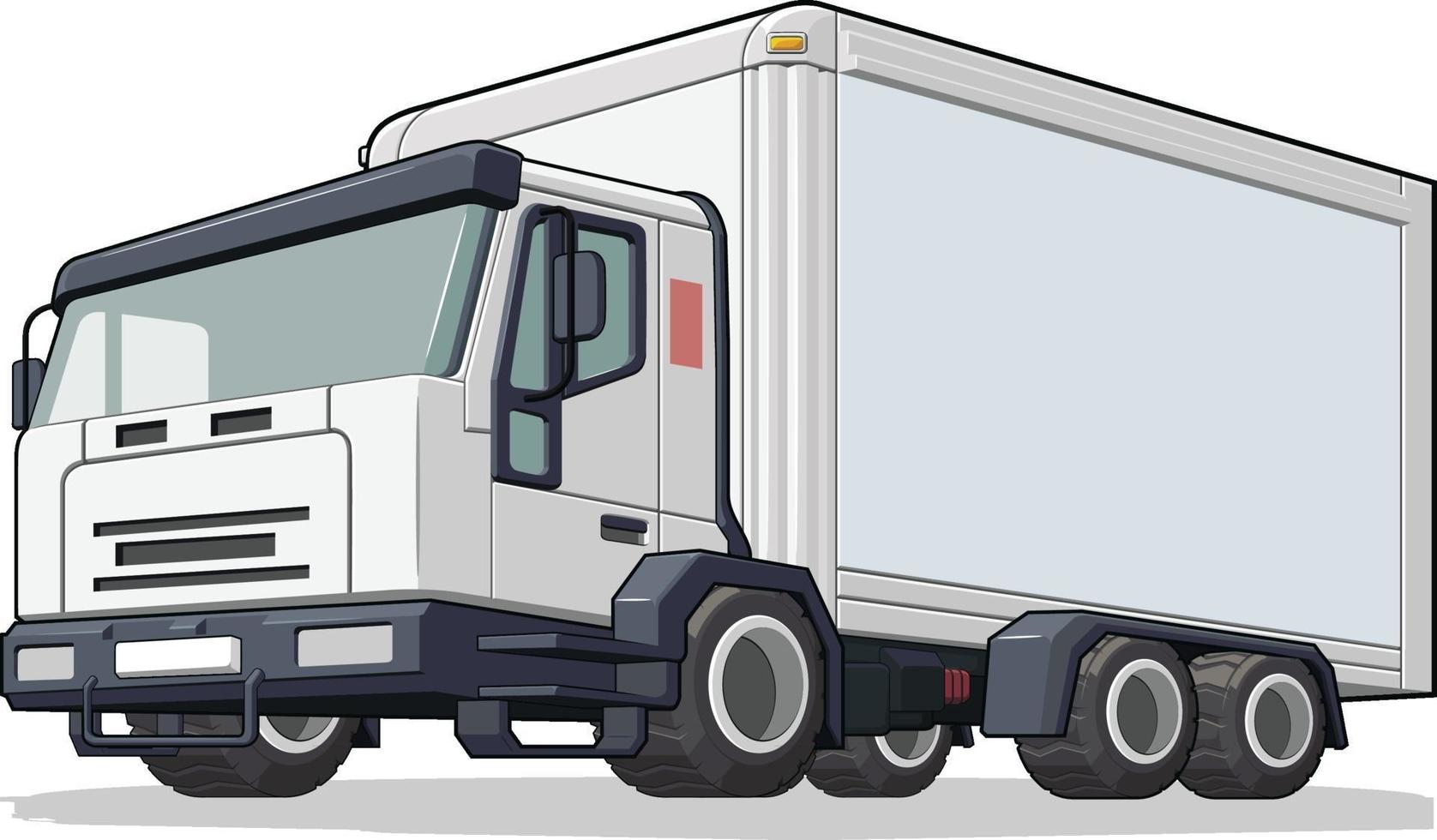 Cargo Box Truck Delivery Van Distribution Vehicle Cartoon vector