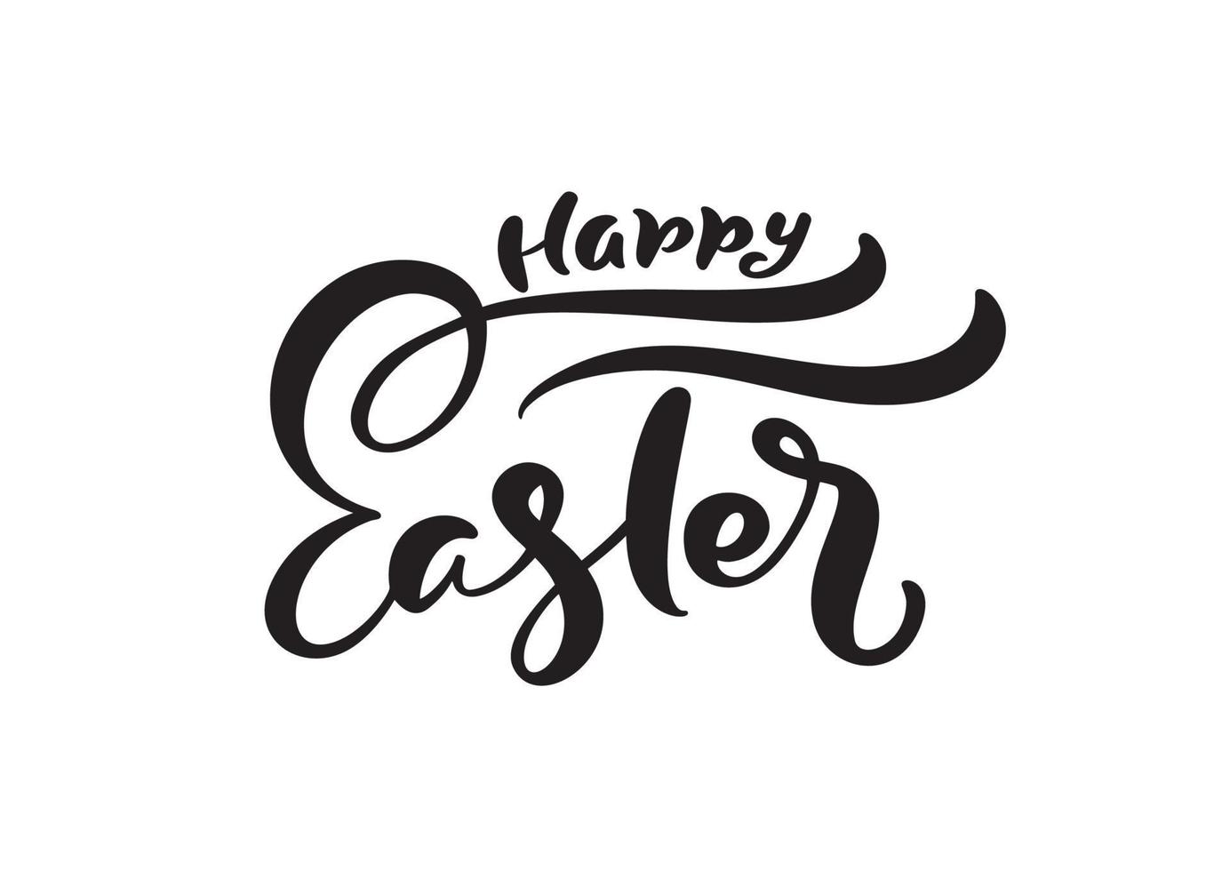 Feliz Pascua vector dibujado a mano texto de letras para tarjeta de felicitación. Frase tipográfica cita de caligrafía hecha a mano sobre fondo blanco aislado