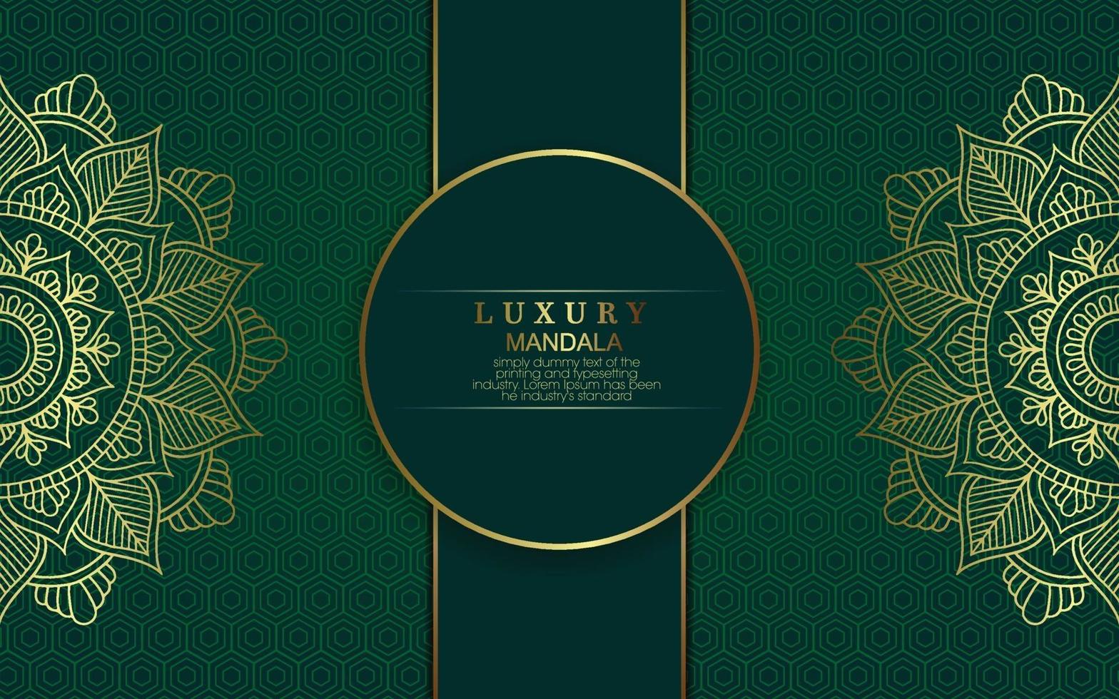 Luxury gold mandala ornate background for wedding invitation, book cover vector