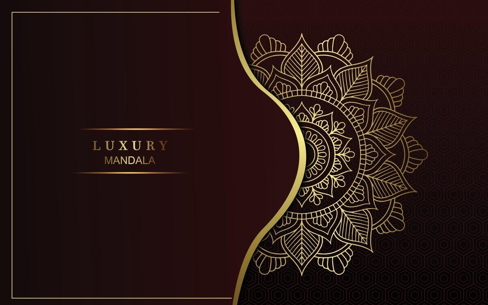 Luxury gold mandala ornate background for wedding invitation, book cover vector