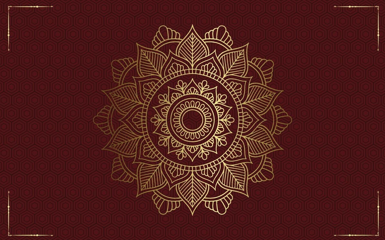 Luxury gold mandala ornate background for wedding invitation, book cover vector