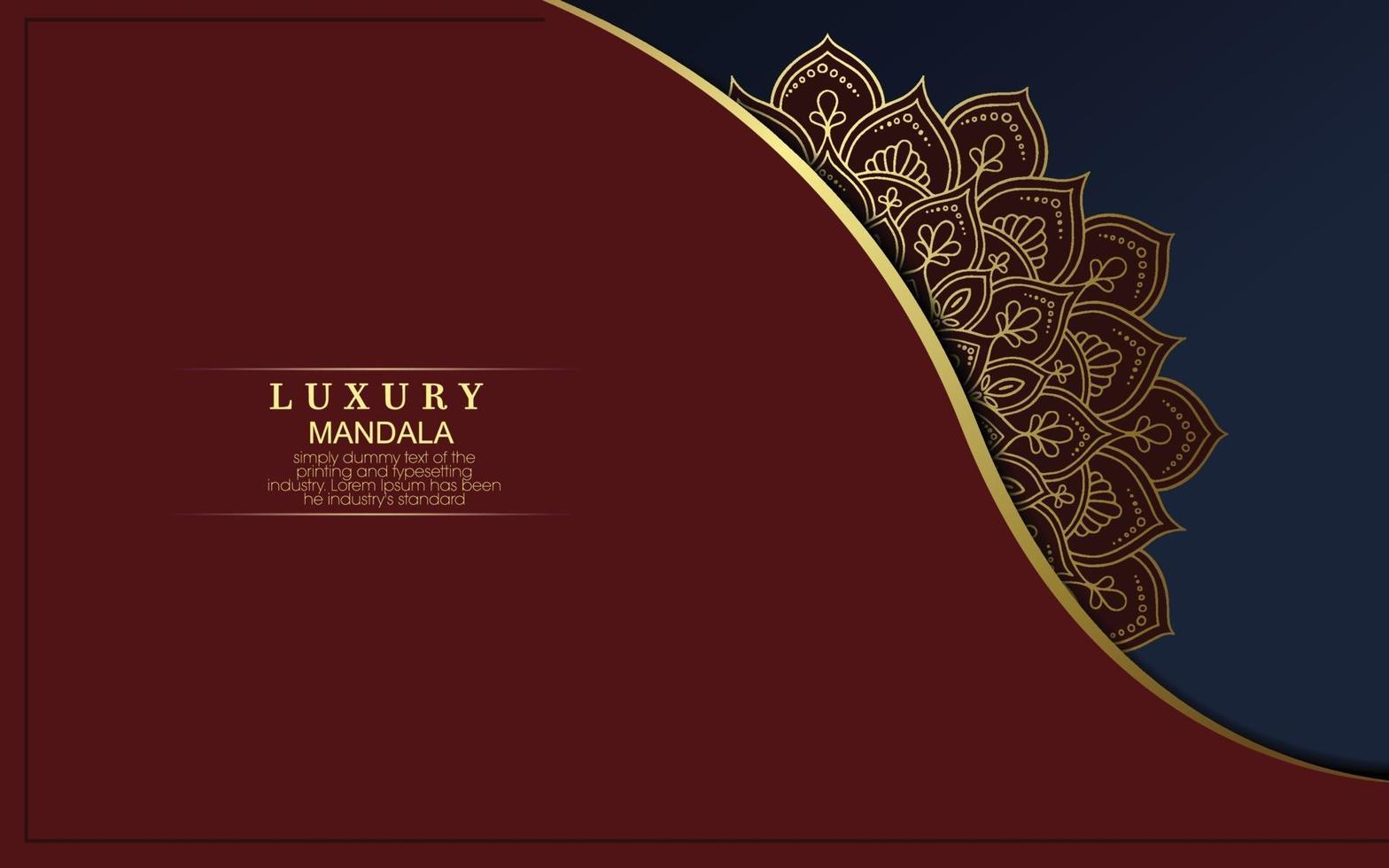 Luxury gold mandala ornate background for wedding invitation, book cover vector