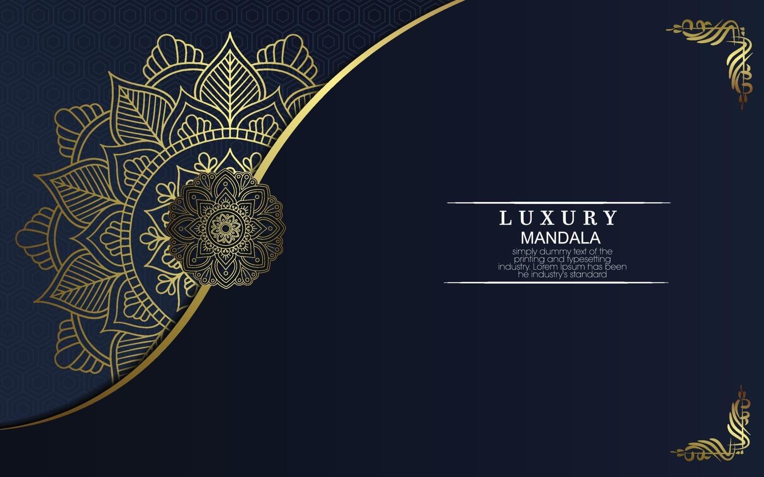 Luxury gold mandala ornate background for wedding invitation, book cover vector