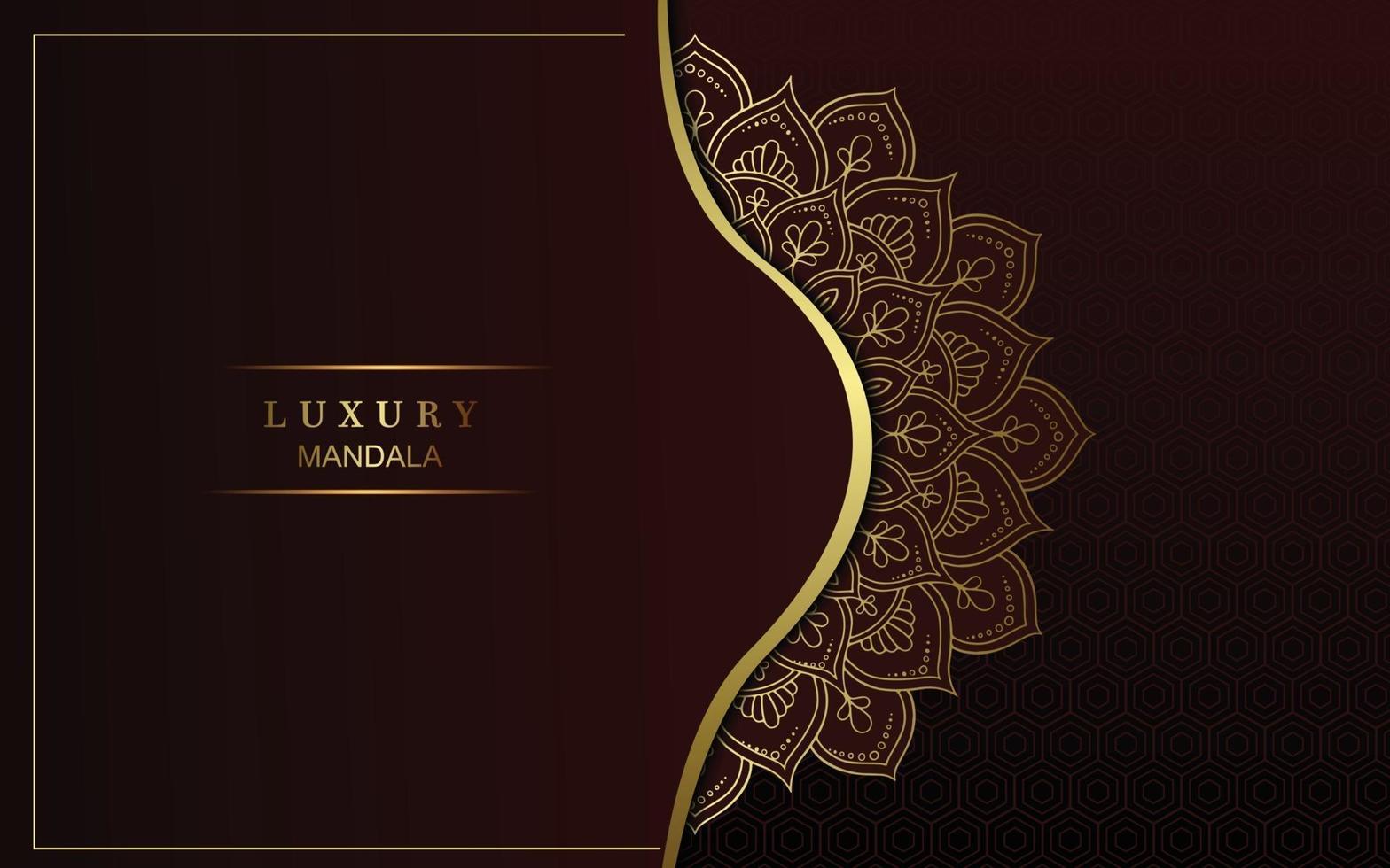 Luxury gold mandala ornate background for wedding invitation, book cover vector