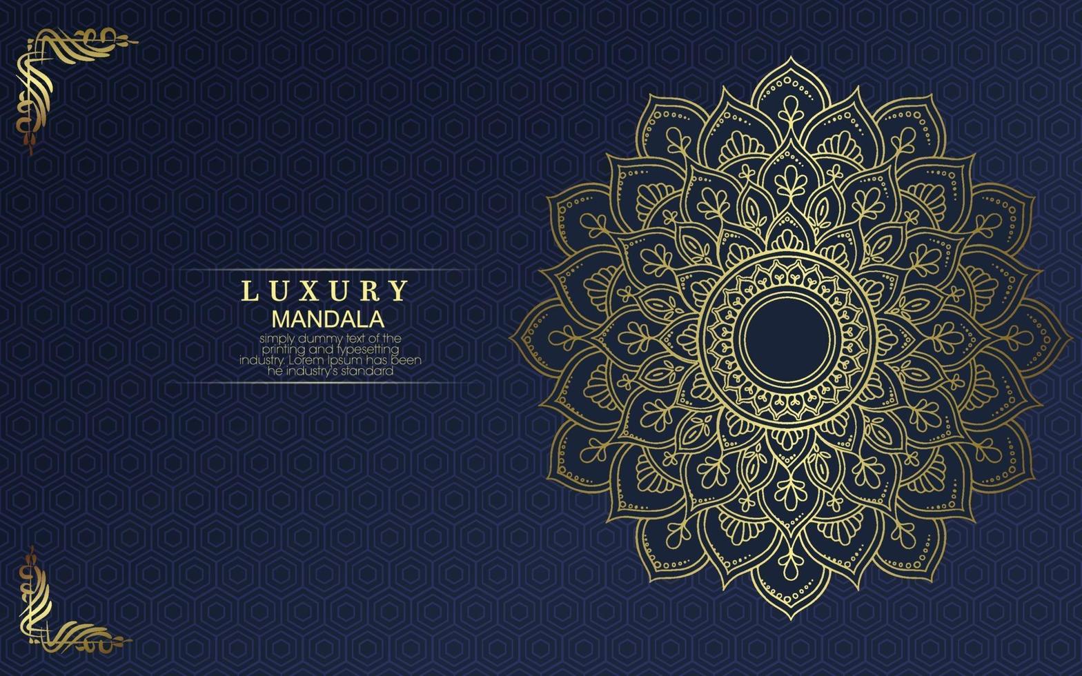 Luxury gold mandala ornate background for wedding invitation, book cover vector