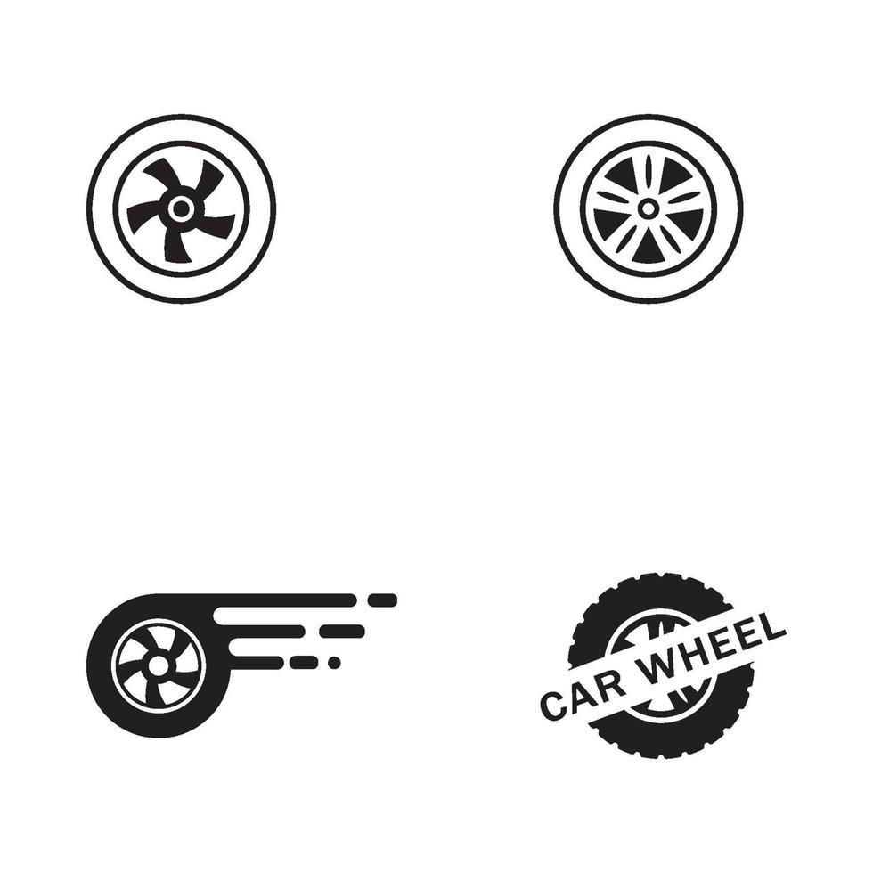 logo de icono de rueda de coche vector