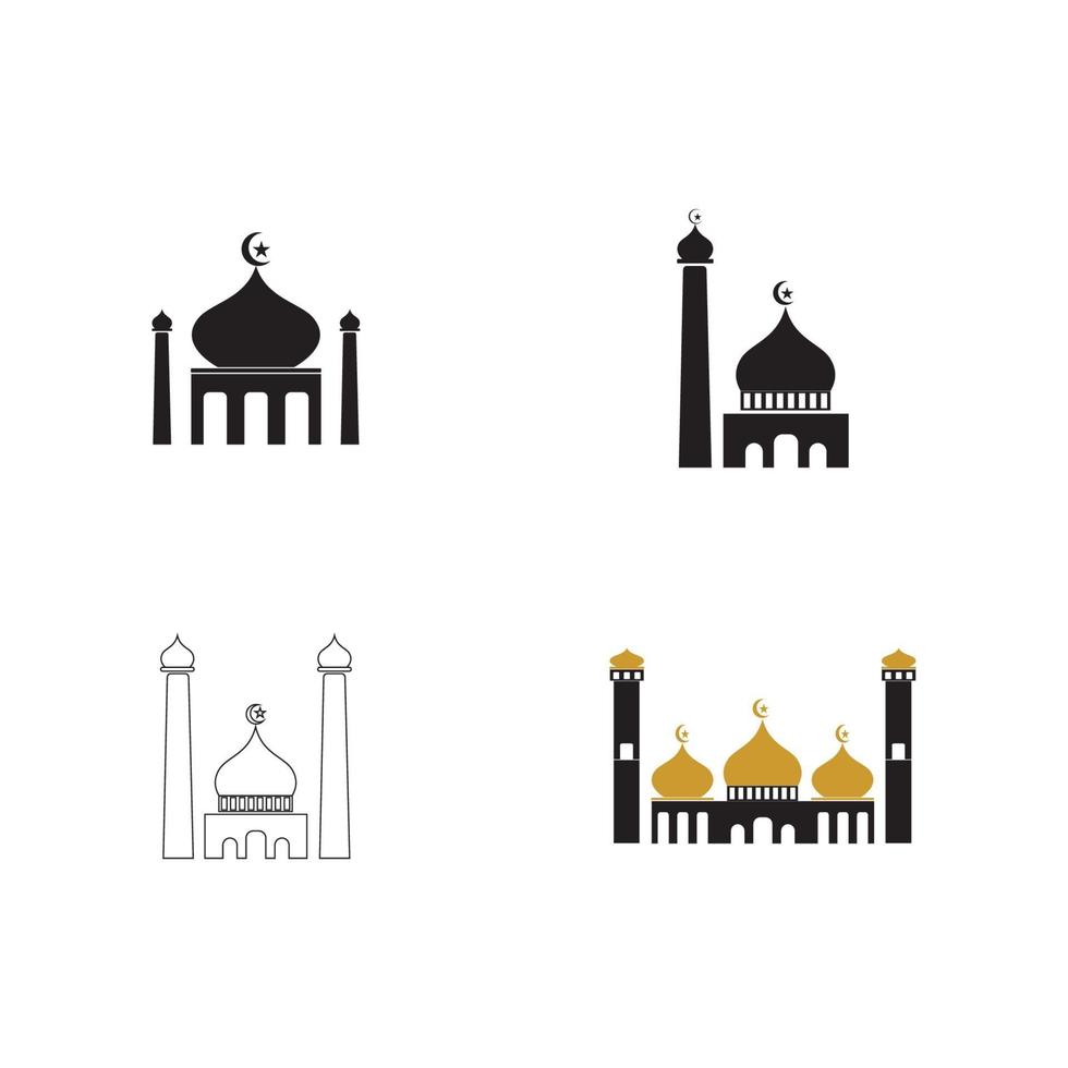 mosque logo and symbol vector image