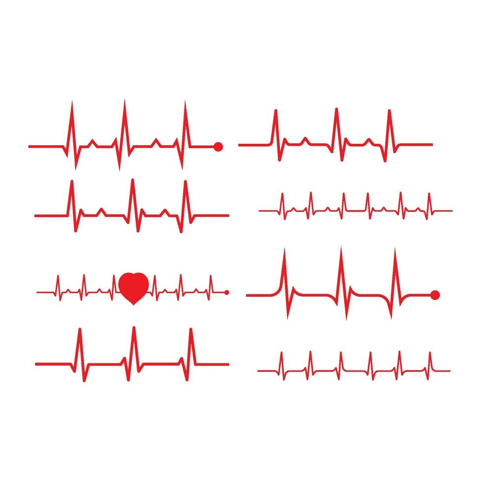 Heart beat vector logo and symbol
