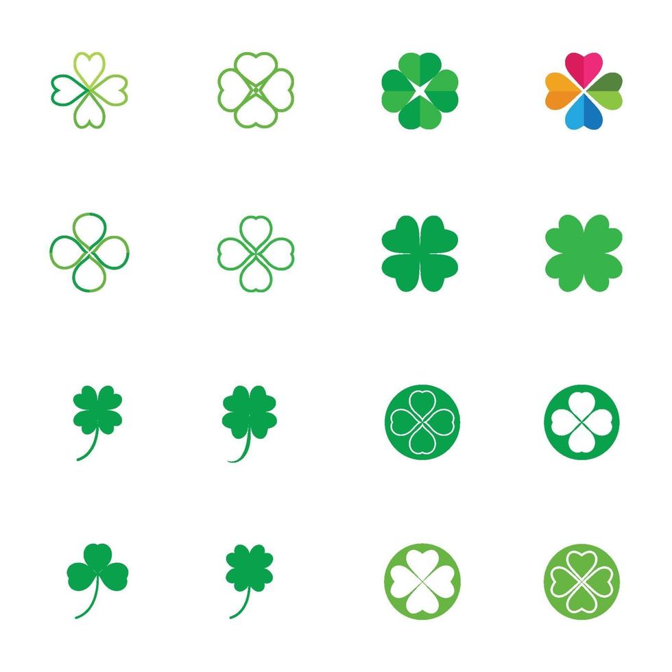 Green Clover Leaf  Design Vector