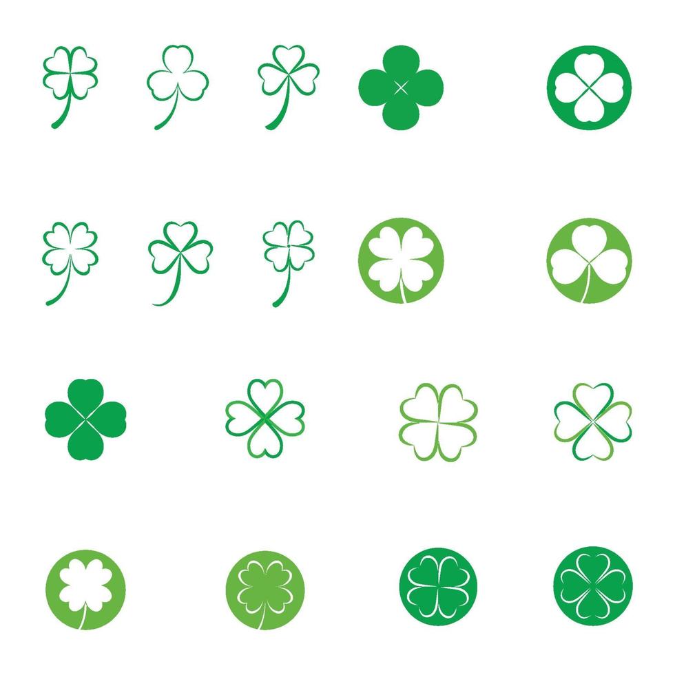 Green Clover Leaf  Design Vector