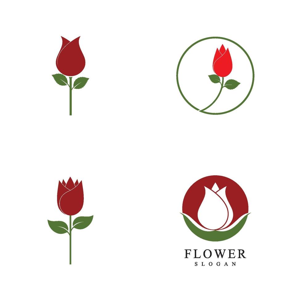 vector de icono de logotipo de símbolo de flor