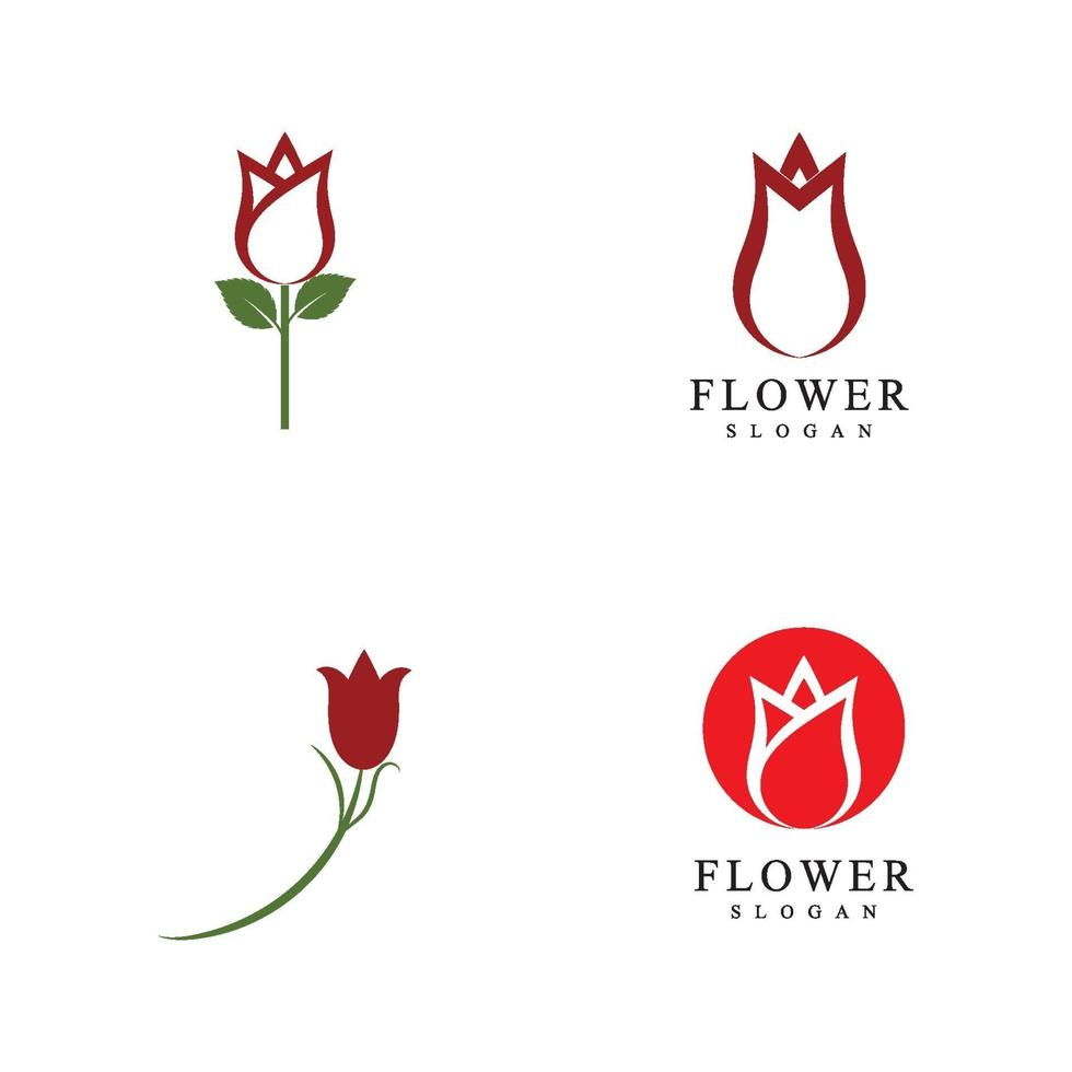 vector de icono de logotipo de símbolo de flor
