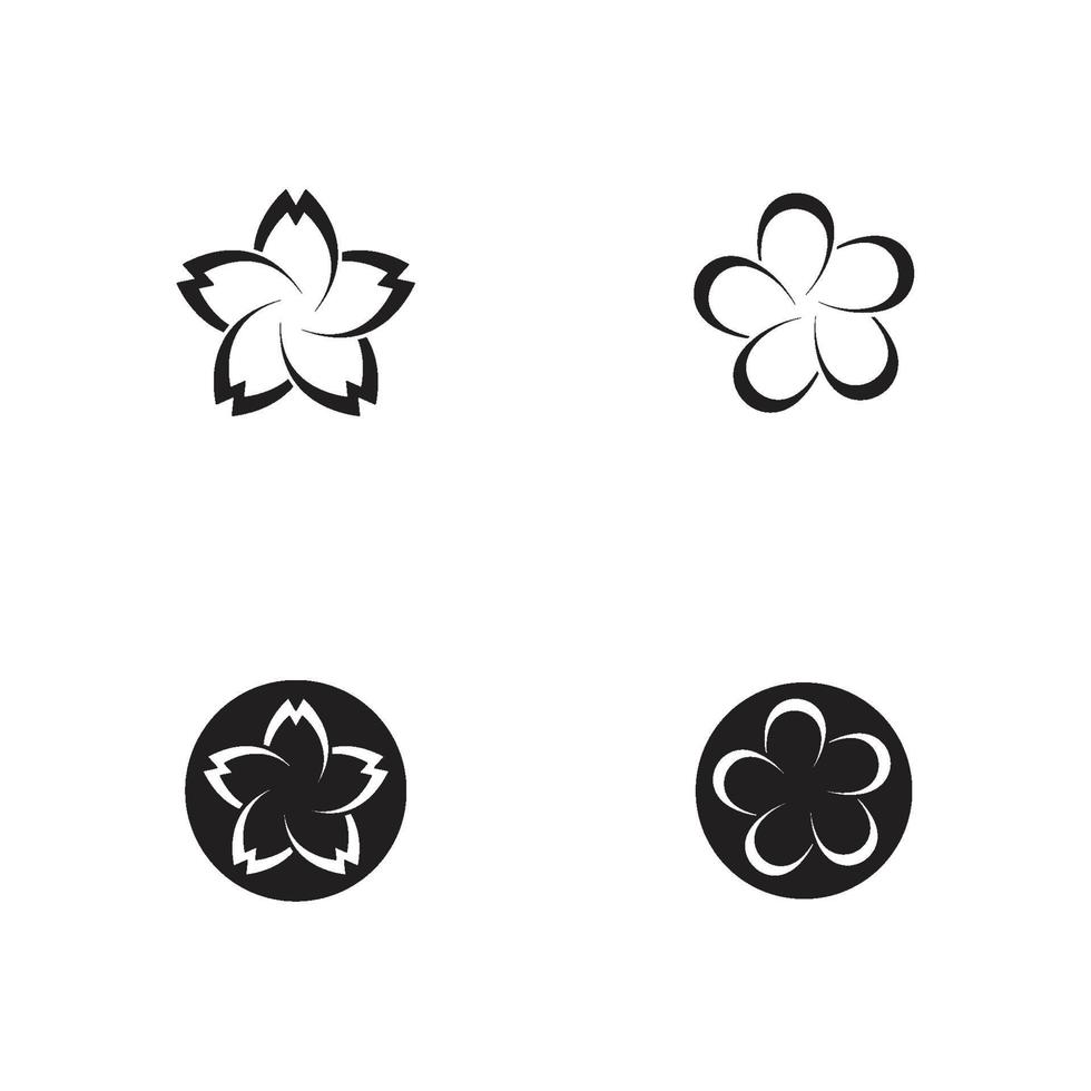 vector de icono de logotipo de símbolo de flor